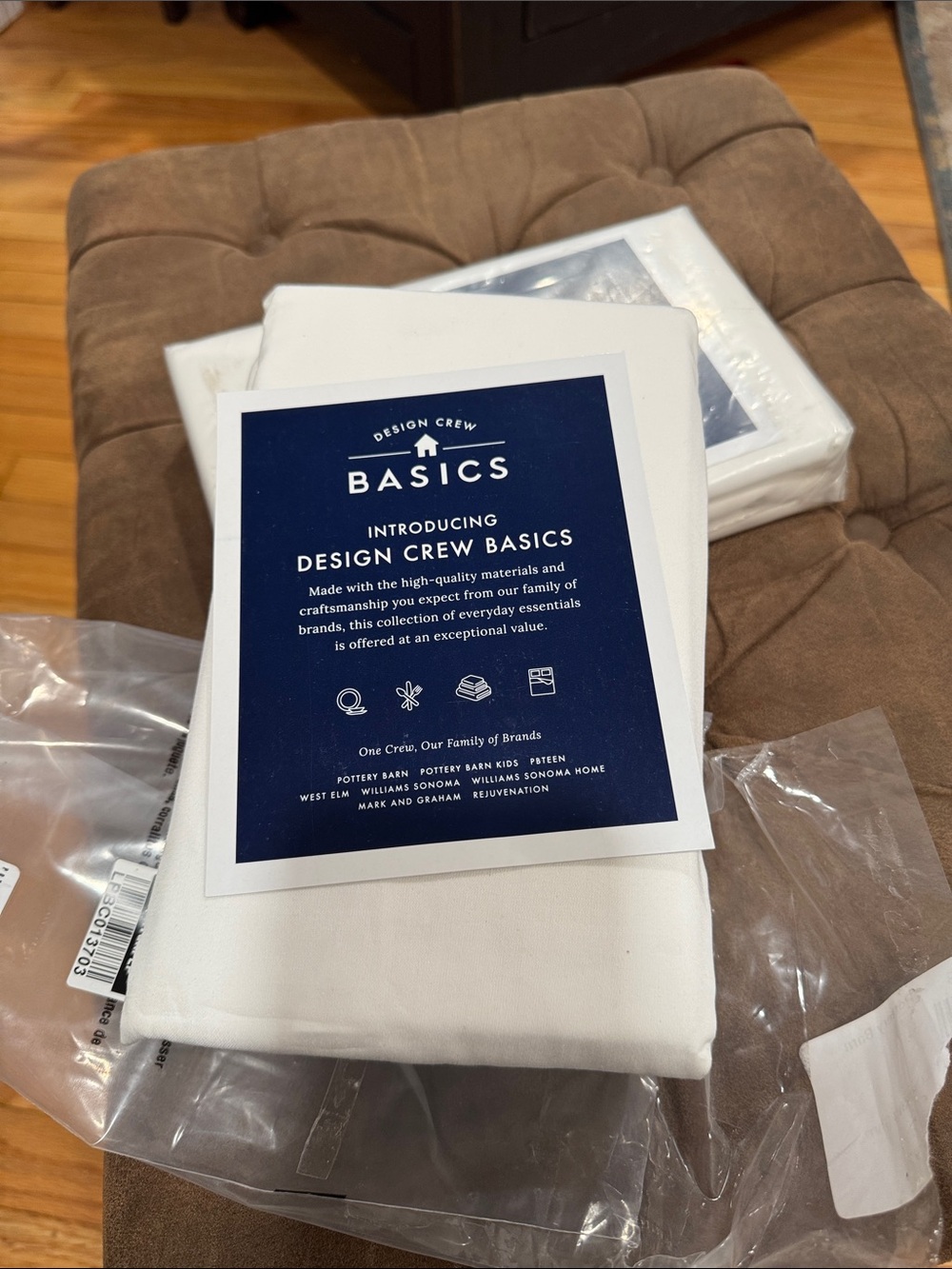 NWT, Pottery Barn, Design Crew Basics, SET OF 2, King Shams, white